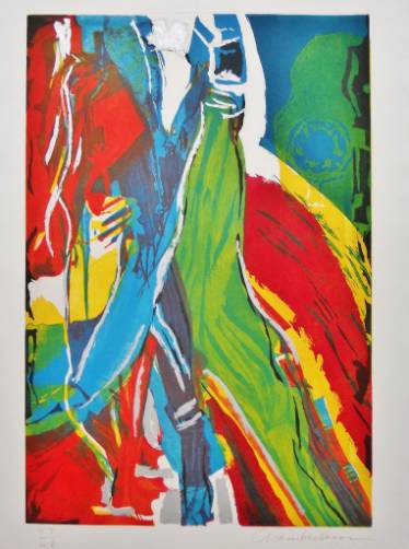 John Chamberlain print `Sing & Swallow` from `Natural Landscape` Suite 1987, American